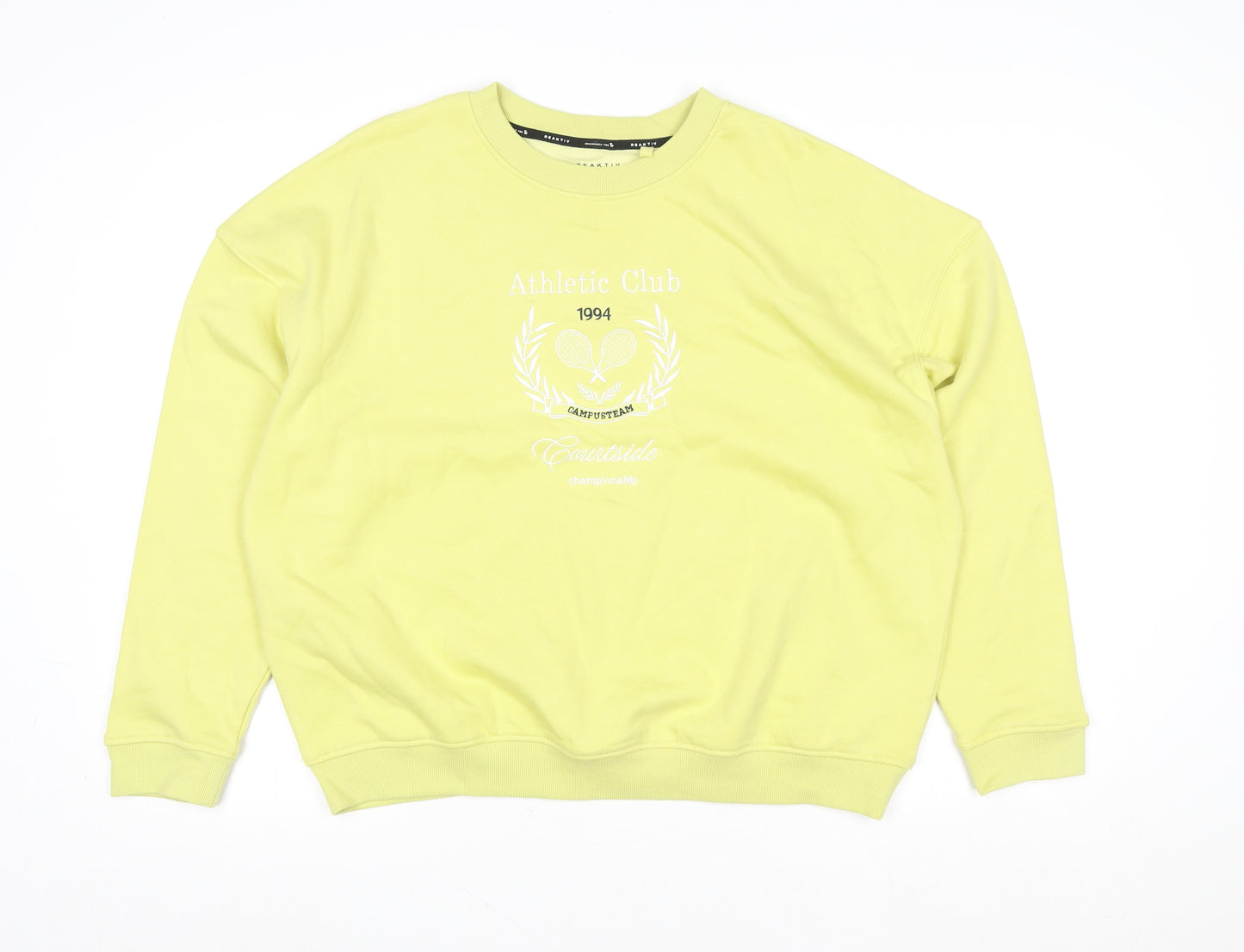 Reaktiv x Oti Mabuse Yellow Crew Neck Pullover Sweatshirt Women's M