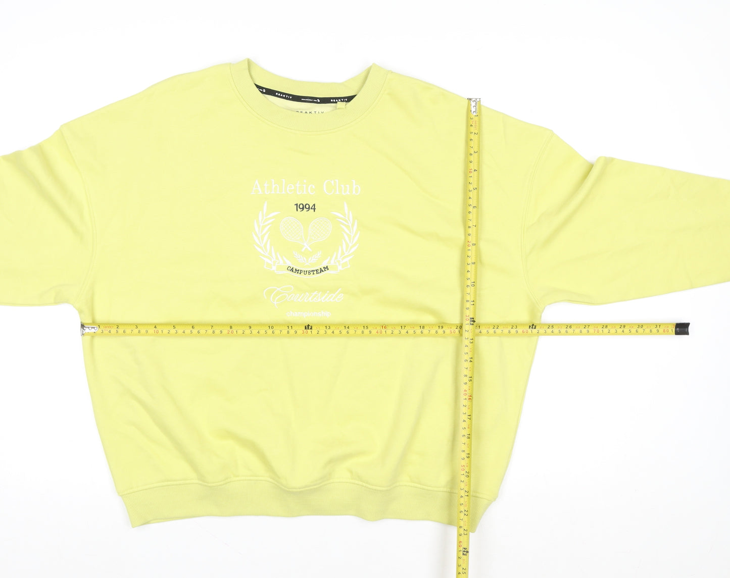 Reaktiv x Oti Mabuse Yellow Crew Neck Pullover Sweatshirt Women's M