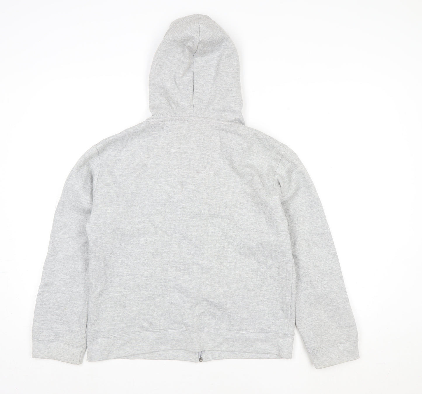 Mickey & Co Women Grey Hooded Zip Jacket M Cotton Blend Casual