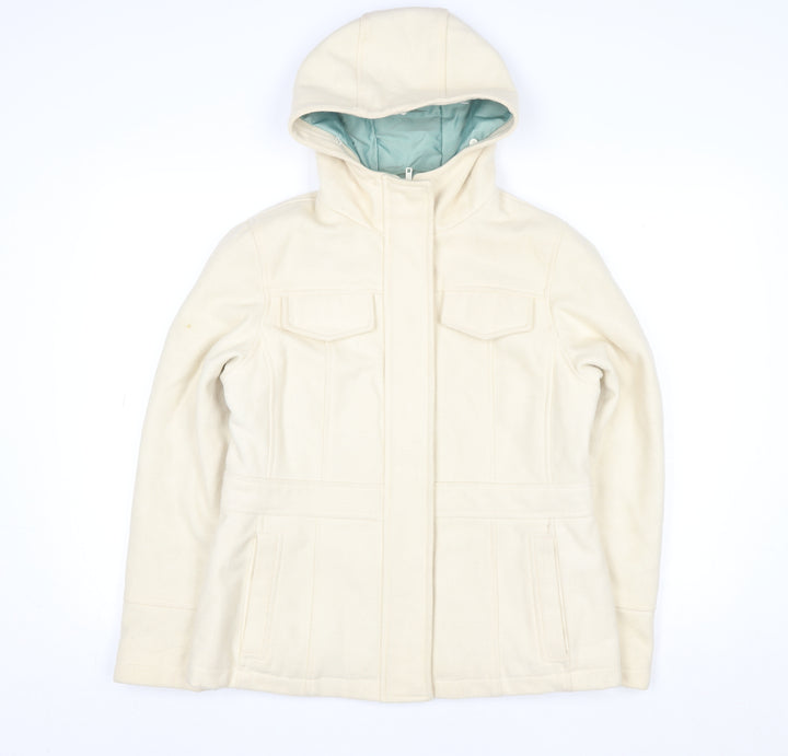 Debenhams Women’s Ivory Wool Hooded Parka Jacket Size 14