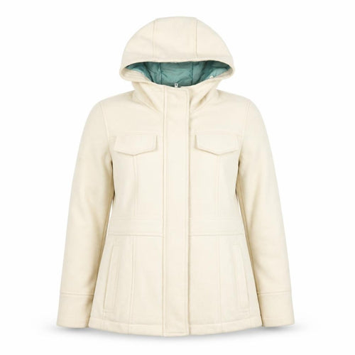 Debenhams Women’s Ivory Wool Hooded Parka Jacket Size 14