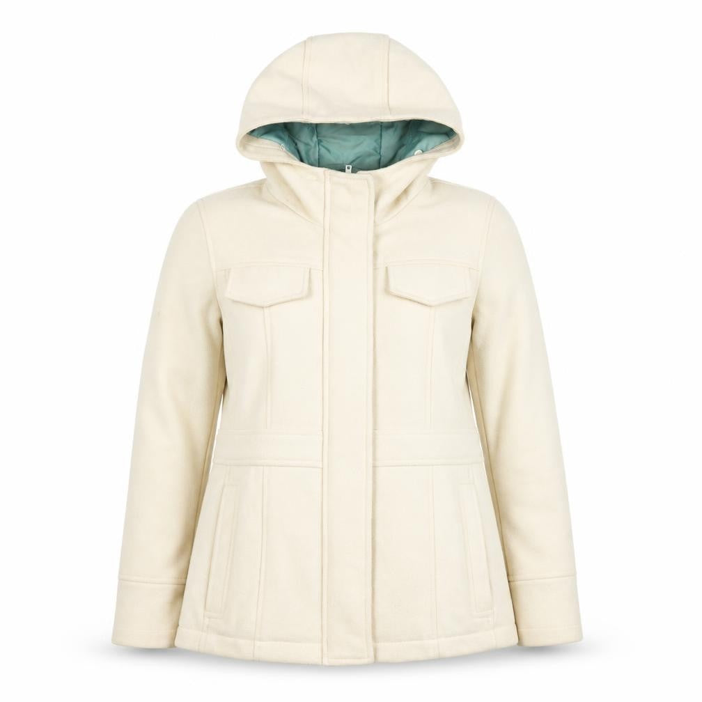 Debenhams Women’s Ivory Wool Hooded Parka Jacket Size 14