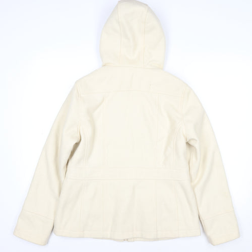 Debenhams Women’s Ivory Wool Hooded Parka Jacket Size 14