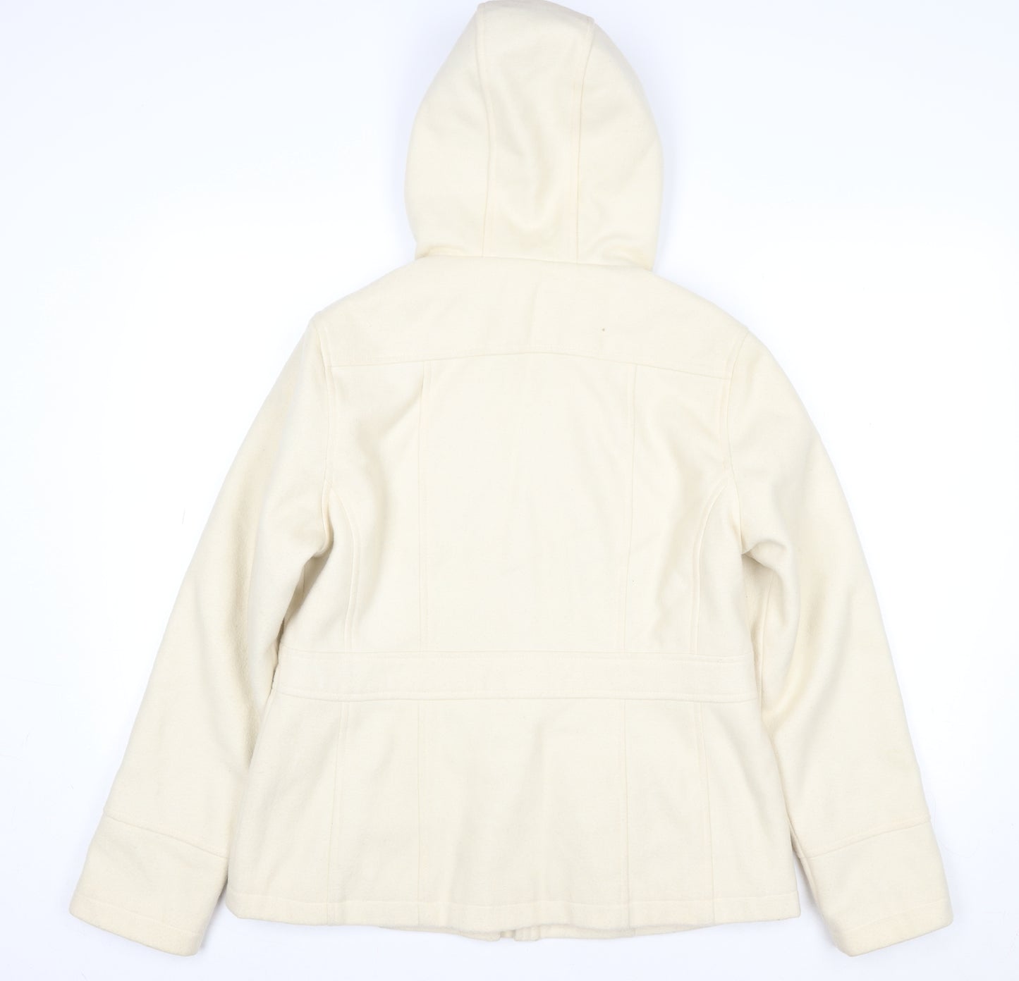 Debenhams Women’s Ivory Wool Hooded Parka Jacket Size 14