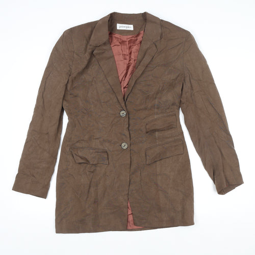 Principles Women’s Brown Single Breasted Lined Blazer UK 10 Classic Fit