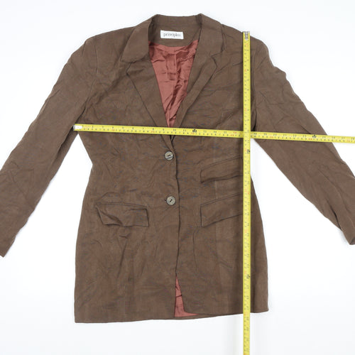 Principles Women’s Brown Single Breasted Lined Blazer UK 10 Classic Fit