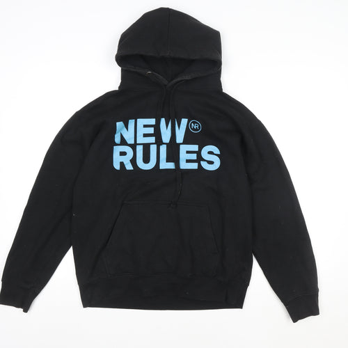 Club Classic Men’s Black Pullover Hoodie M Graphic Print Fleece