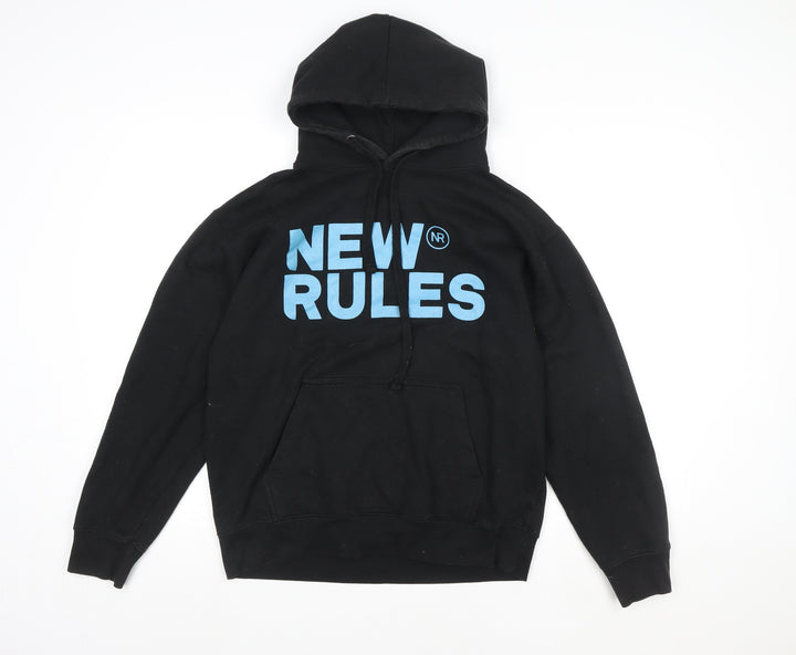 Club Classic Men’s Black Pullover Hoodie M Graphic Print Fleece
