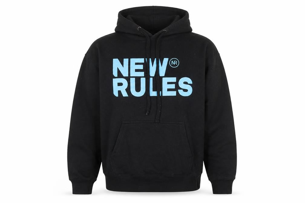 Front view of Club Classic Men’s Black Pullover Hoodie M Graphic Print Fleece