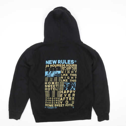 Club Classic Men’s Black Pullover Hoodie M Graphic Print Fleece