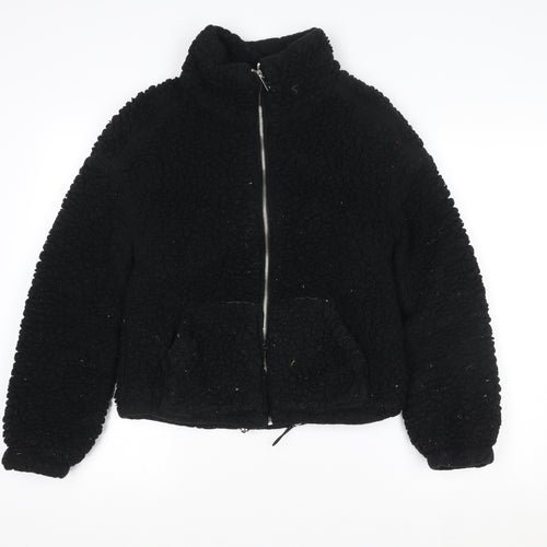 New Look Women's Black Fleece Full Zip Short Jacket Size S