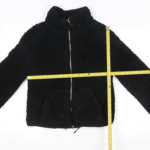 New Look Women's Black Fleece Full Zip Short Jacket Size S