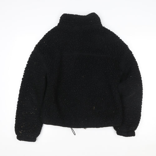 New Look Women's Black Fleece Full Zip Short Jacket Size S
