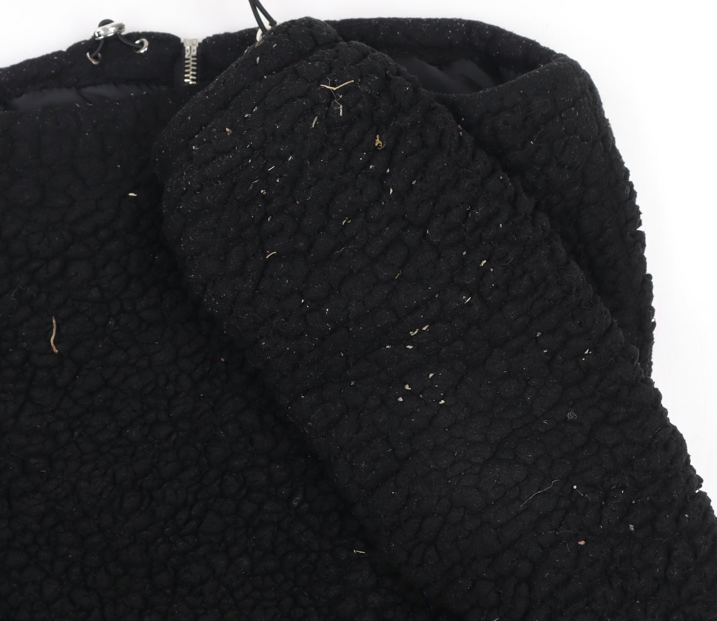 New Look Women's Black Fleece Full Zip Short Jacket Size S