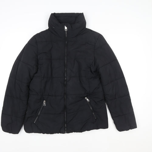 Marks and Spencer Women’s Black Size 12 Puffer Jacket Polyester