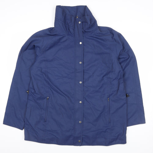 J.Jill Women's Blue Water Resistant Mid-Length Anorak Jacket Size M
