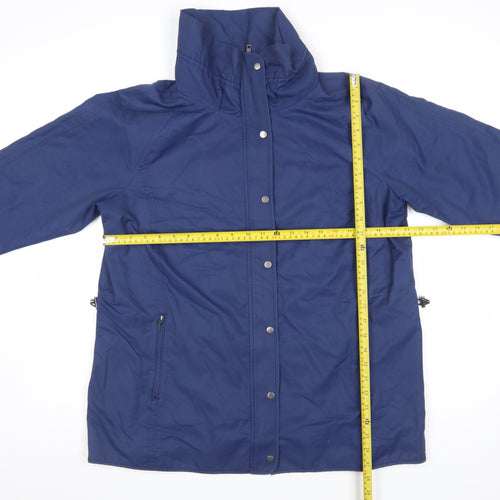 J.Jill Women's Blue Water Resistant Mid-Length Anorak Jacket Size M