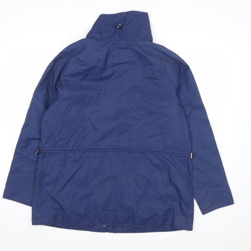 J.Jill Women's Blue Water Resistant Mid-Length Anorak Jacket Size M