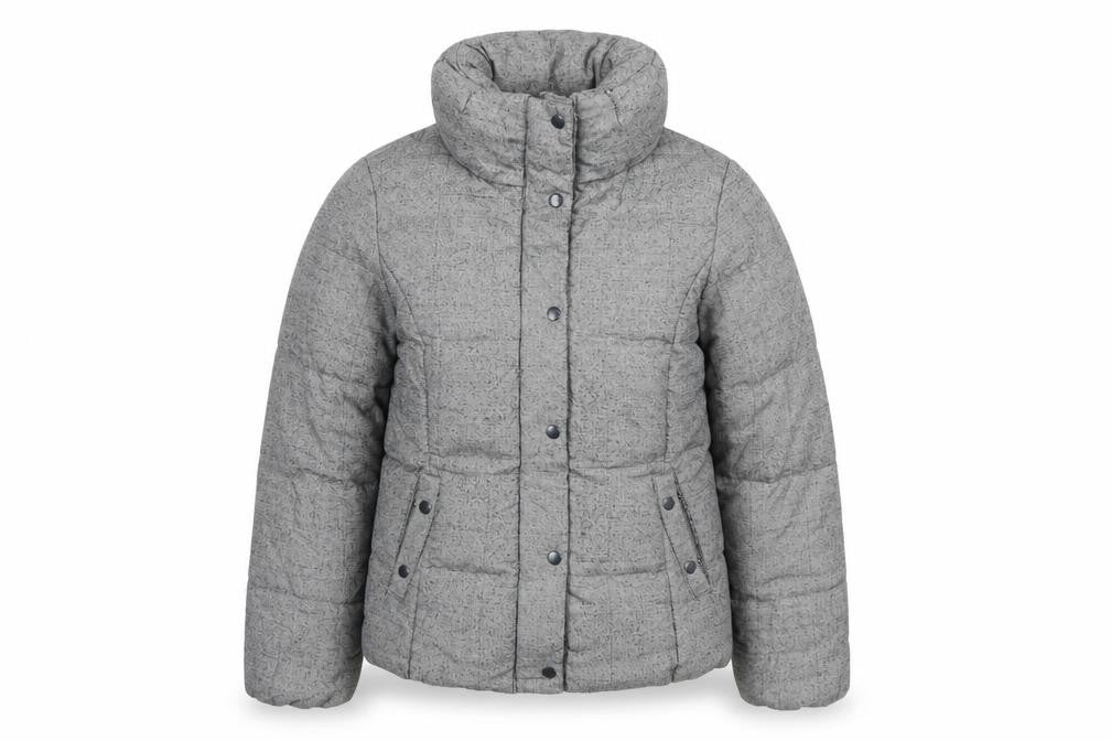 Front view of Gap men’s grey xs puffer jacket lightweight winter coat