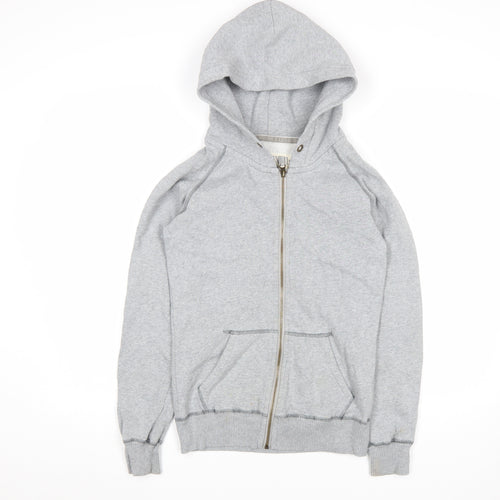 Jack Wills Women’s Grey Zip Hoodie Jacket Size 8 Full Zip Cotton Blend