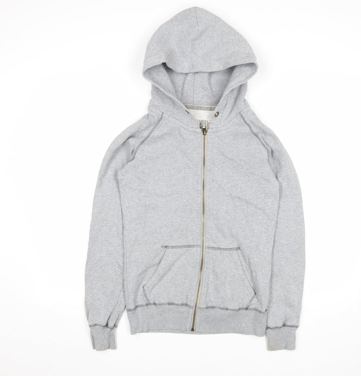 Jack Wills Women’s Grey Zip Hoodie Jacket Size 8 Full Zip Cotton Blend