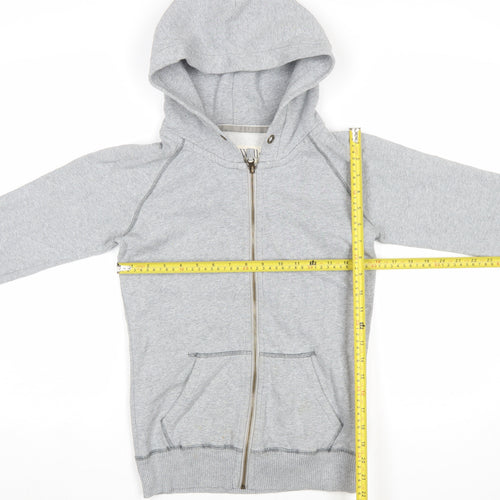 Jack Wills Women’s Grey Zip Hoodie Jacket Size 8 Full Zip Cotton Blend