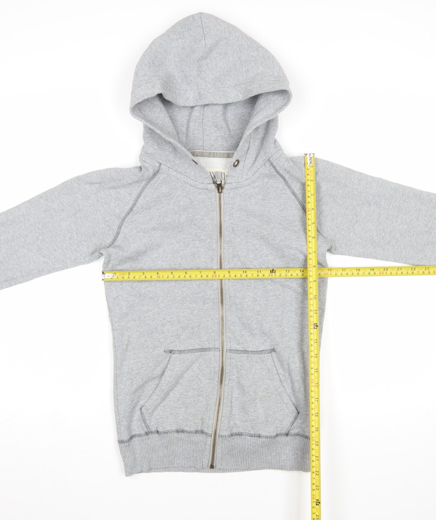 Jack Wills Women’s Grey Zip Hoodie Jacket Size 8 Full Zip Cotton Blend