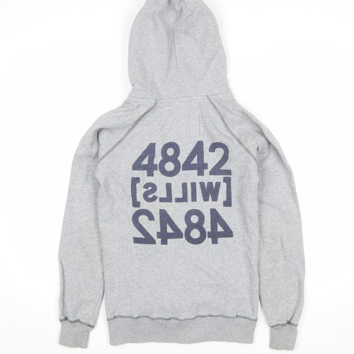 Jack Wills Women’s Grey Zip Hoodie Jacket Size 8 Full Zip Cotton Blend