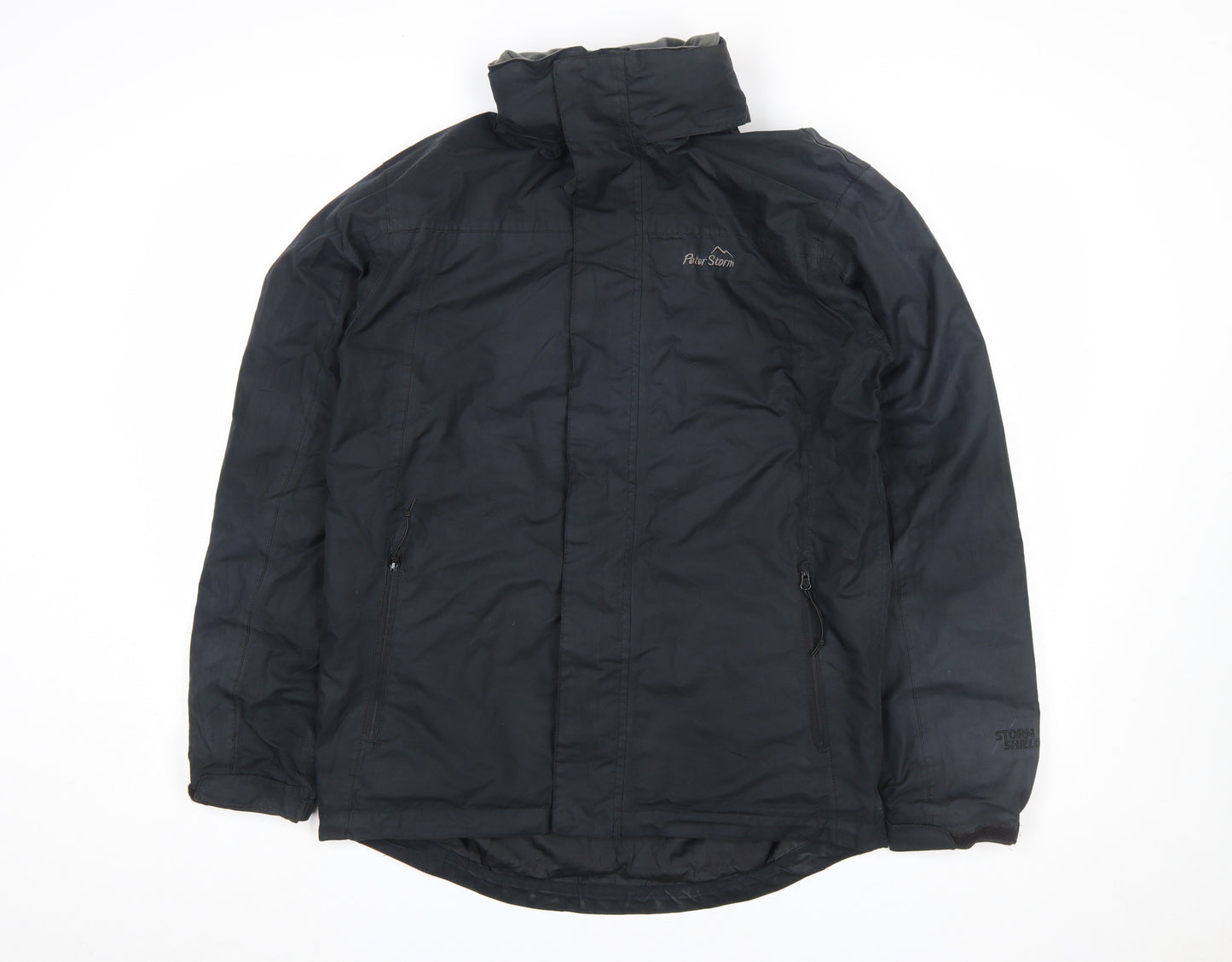 Peter Storm Mens Black Waterproof Rain Jacket Size S Outdoor Coat