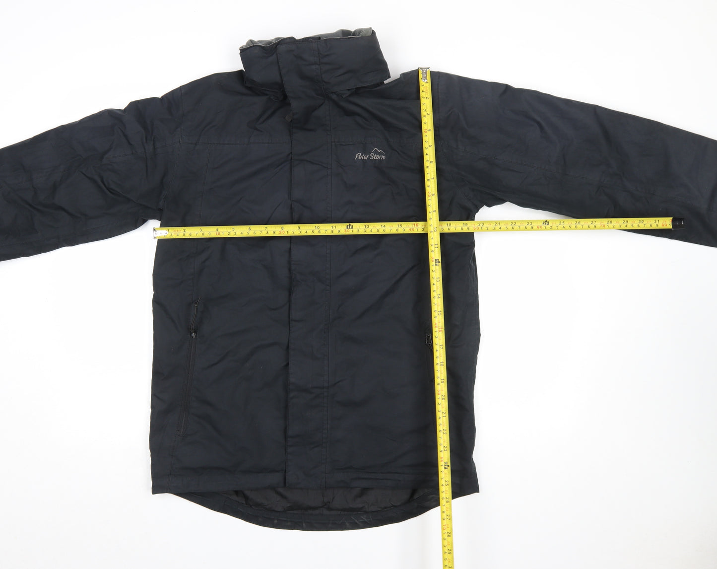 Peter Storm Mens Black Waterproof Rain Jacket Size S Outdoor Coat