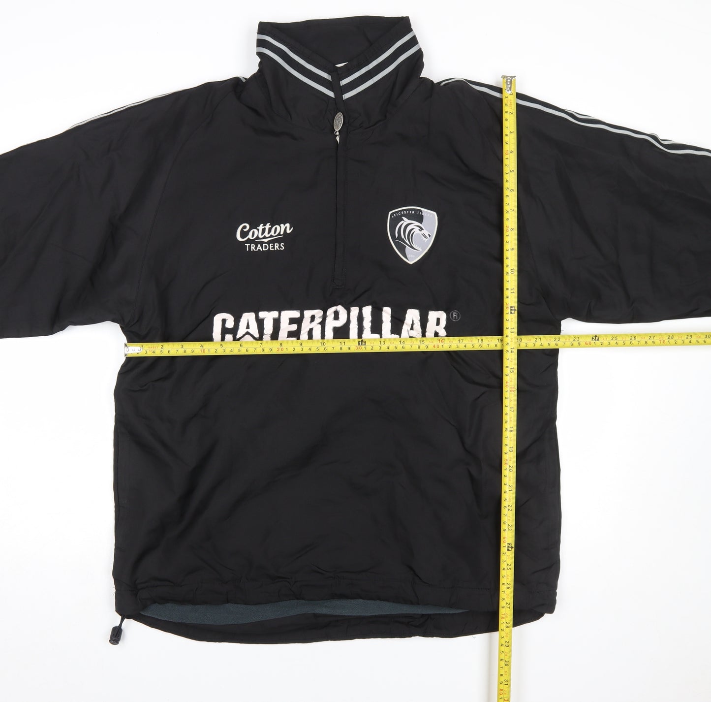 Cotton Traders Men’s Black 1/4 Zip Rugby Jacket S Polyester Lined