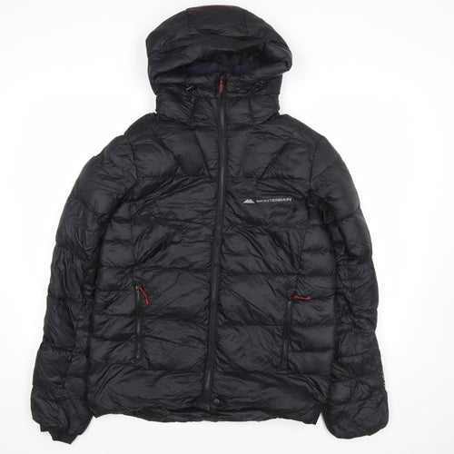 Monterrain Men's Black S Puffer Jacket Hooded Lightweight Insulated Outerwear