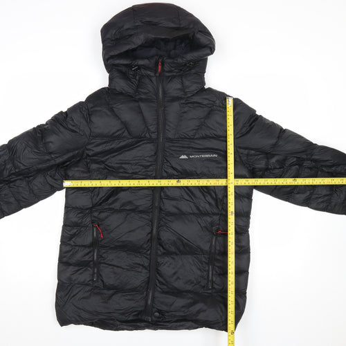 Monterrain Men's Black S Puffer Jacket Hooded Lightweight Insulated Outerwear