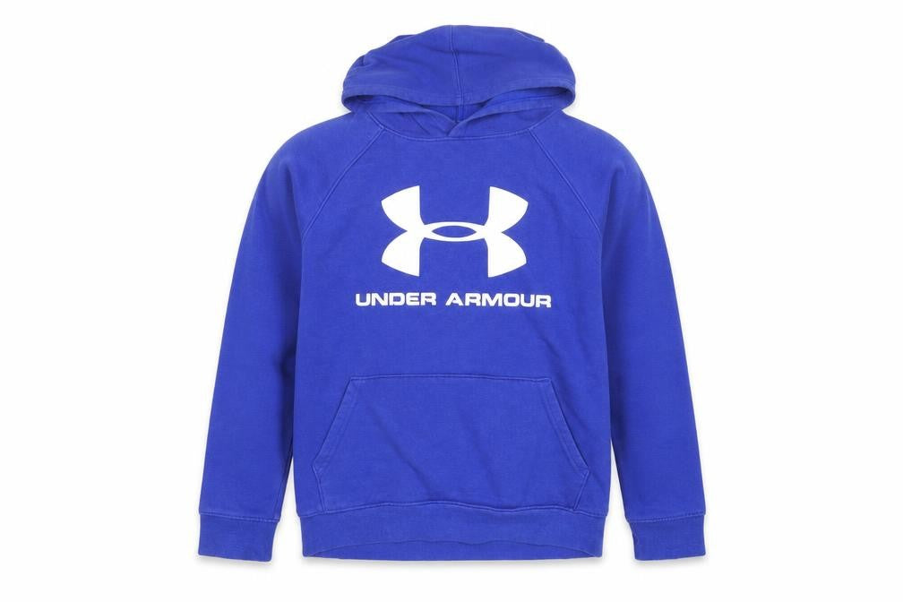 Under Armour Boys Blue Pullover Hoodie YLG Fleece ColdGear Sweatshirt