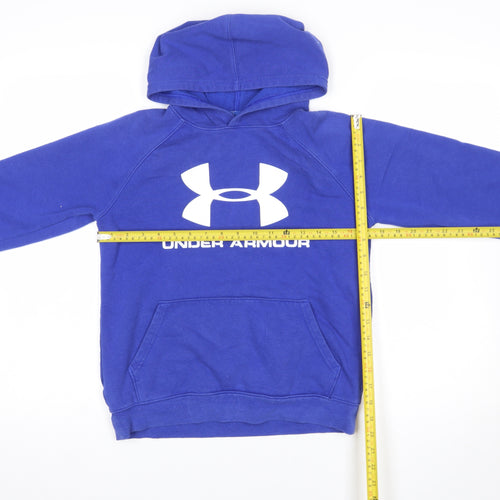 Under Armour Boys Blue Pullover Hoodie YLG Fleece ColdGear Sweatshirt
