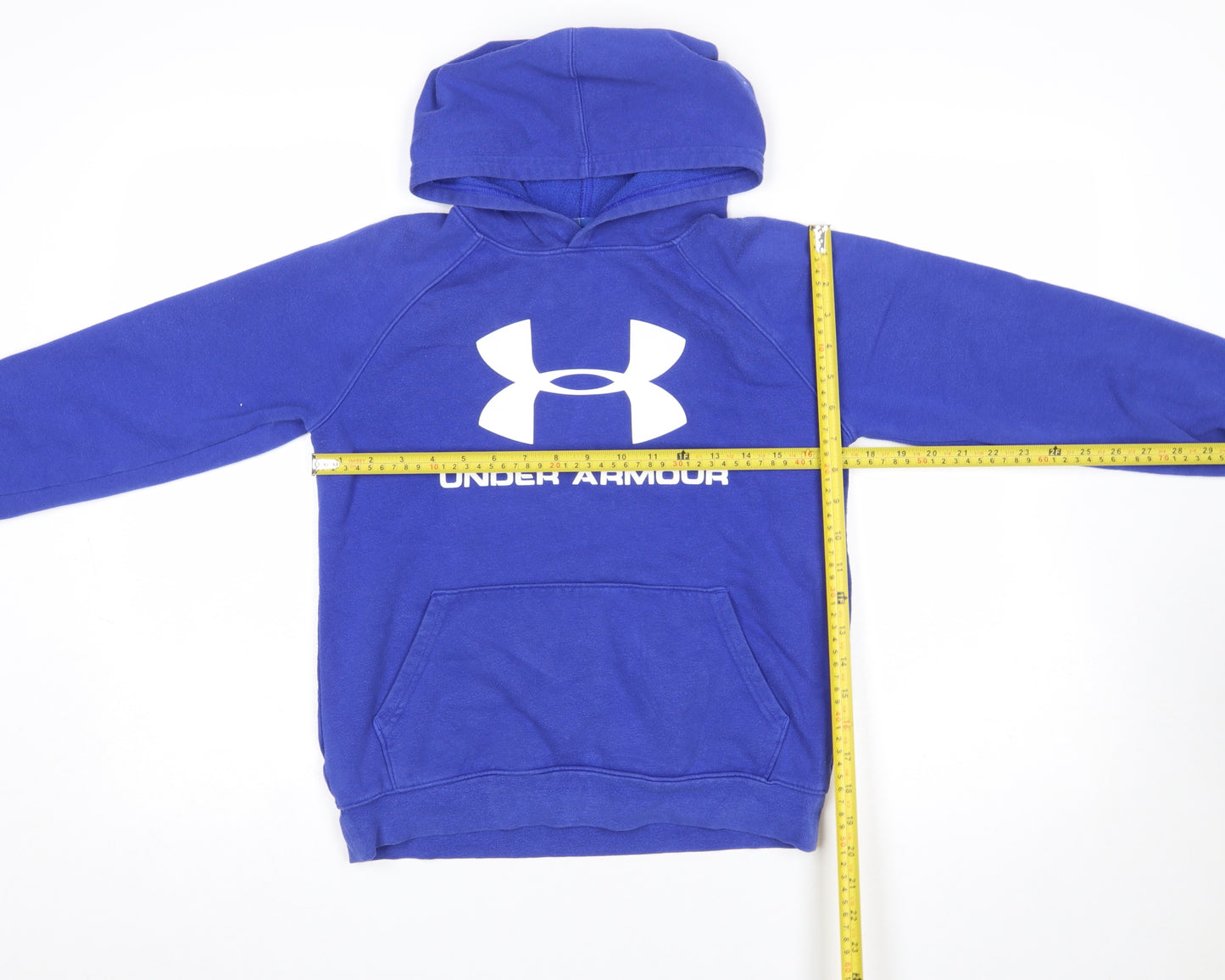 Under Armour Boys Blue Pullover Hoodie YLG Fleece ColdGear Sweatshirt