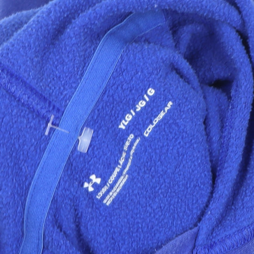 Under Armour Boys Blue Pullover Hoodie YLG Fleece ColdGear Sweatshirt