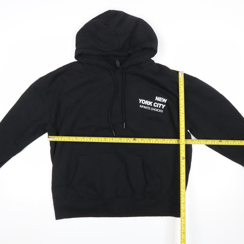 Styli Men's Black XS Pullover Hoodie with City Graphic Print