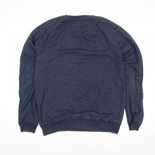 Jack Wills Women Navy Blue Logo Crew Neck Sweatshirt M