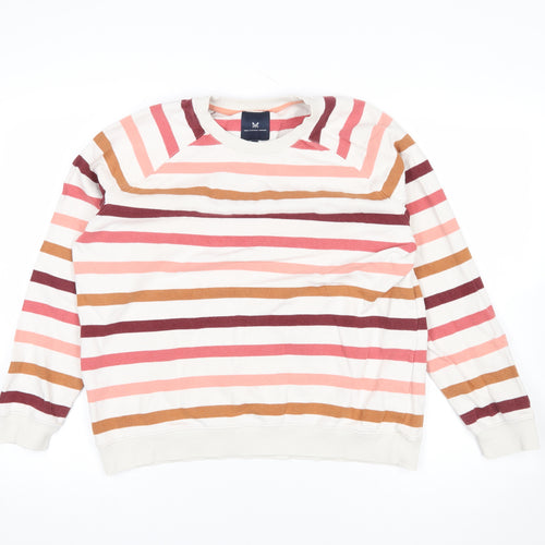 Crew Clothing Company Women's Multicoloured Striped Cotton Pullover Sweatshirt Size 14