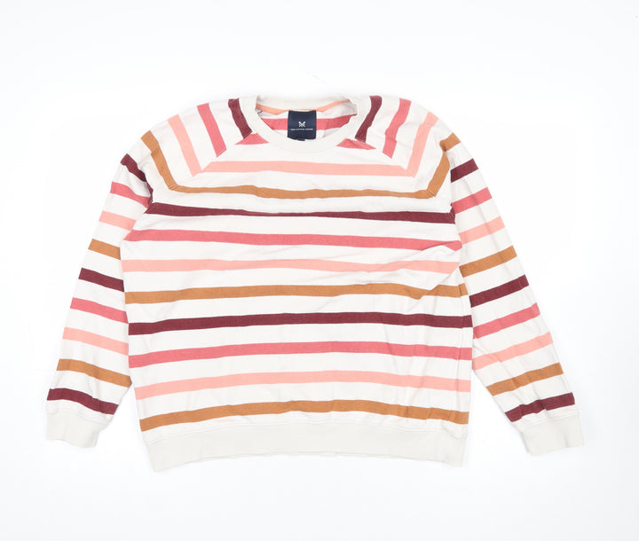 Crew Clothing Company Women's Multicoloured Striped Cotton Pullover Sweatshirt Size 14