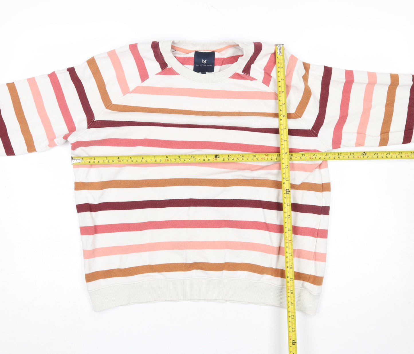 Crew Clothing Company Women's Multicoloured Striped Cotton Pullover Sweatshirt Size 14