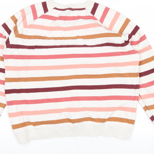 Crew Clothing Company Women's Multicoloured Striped Cotton Pullover Sweatshirt Size 14