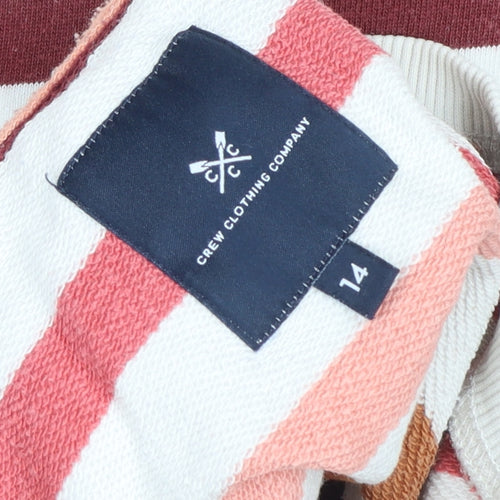 Crew Clothing Company Women's Multicoloured Striped Cotton Pullover Sweatshirt Size 14