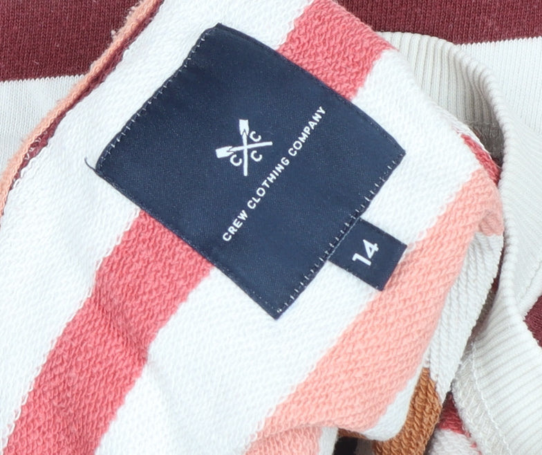 Crew Clothing Company Women's Multicoloured Striped Cotton Pullover Sweatshirt Size 14