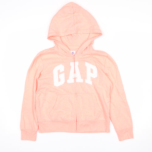GAP Girls Peach Full Zip Hoodie Cotton Blend Casual 10 Years