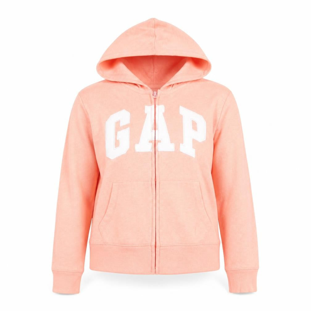 GAP Girls Peach Full Zip Hoodie Cotton Blend Casual 10 Years