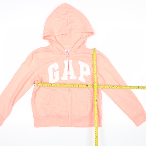 GAP Girls Peach Full Zip Hoodie Cotton Blend Casual 10 Years