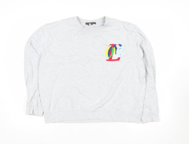 French Connection Women’s Grey Love Logo Sweatshirt XL Cotton Blend