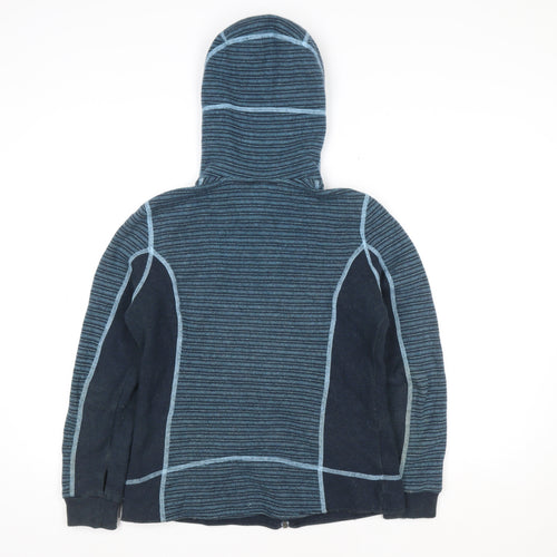 Kuhl Womens Blue Striped Chianti Fleece Hooded Jacket Size S